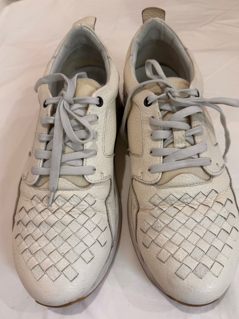Bottega Veneta Men's Intrecciato Leather Sneakers.